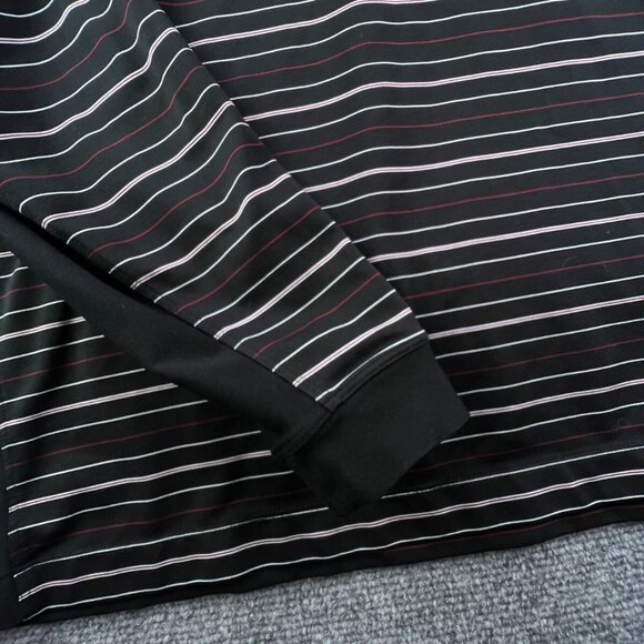 Nike Golf Mens Long Sleeve Stretch Spandex Polo Shirt XL Striped Black Red White - Picture 12 of 14